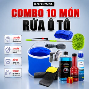 Combo 10 Món Rửa Ô Tô Chuyên Sâu Tại Nhà + Dung Dịch Rửa Xe Chuyên Dụng - Quà Tặng Chai Tẩy Màng Dầu Kính Xe