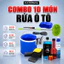 Combo 10 Món Rửa Ô Tô Chuyên Sâu Tại Nhà + Dung Dịch Rửa Xe Chuyên Dụng - Quà Tặng Chai Tẩy Màng Dầu Kính Xe