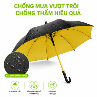 Ô Che Nắng Mưa Cán Cong 8 Nan Có Vỏ Nhựa Bọc GD308 - Dù Che Mưa Nắng Tán 1,2m Vải Dù Chống Thấm