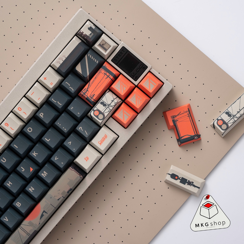 Keycap Downtown - PBT dyesub - Cherry - Nút bàn phím cơ rẻ đẹp chủ đề thành phố | BigBuy360 - bigbuy360.vn