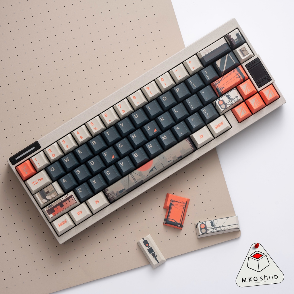 Keycap Downtown - PBT dyesub - Cherry - Nút bàn phím cơ rẻ đẹp chủ đề thành phố | BigBuy360 - bigbuy360.vn