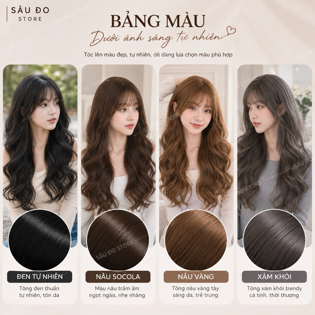 [CLIP, ẢNH THẬT] BỘ XOĂN ĐUÔI ĐIỆU ĐÀ TÓC GIẢ NỮ TẶNG LƯỚI TRÙM SÂU ĐO STORE