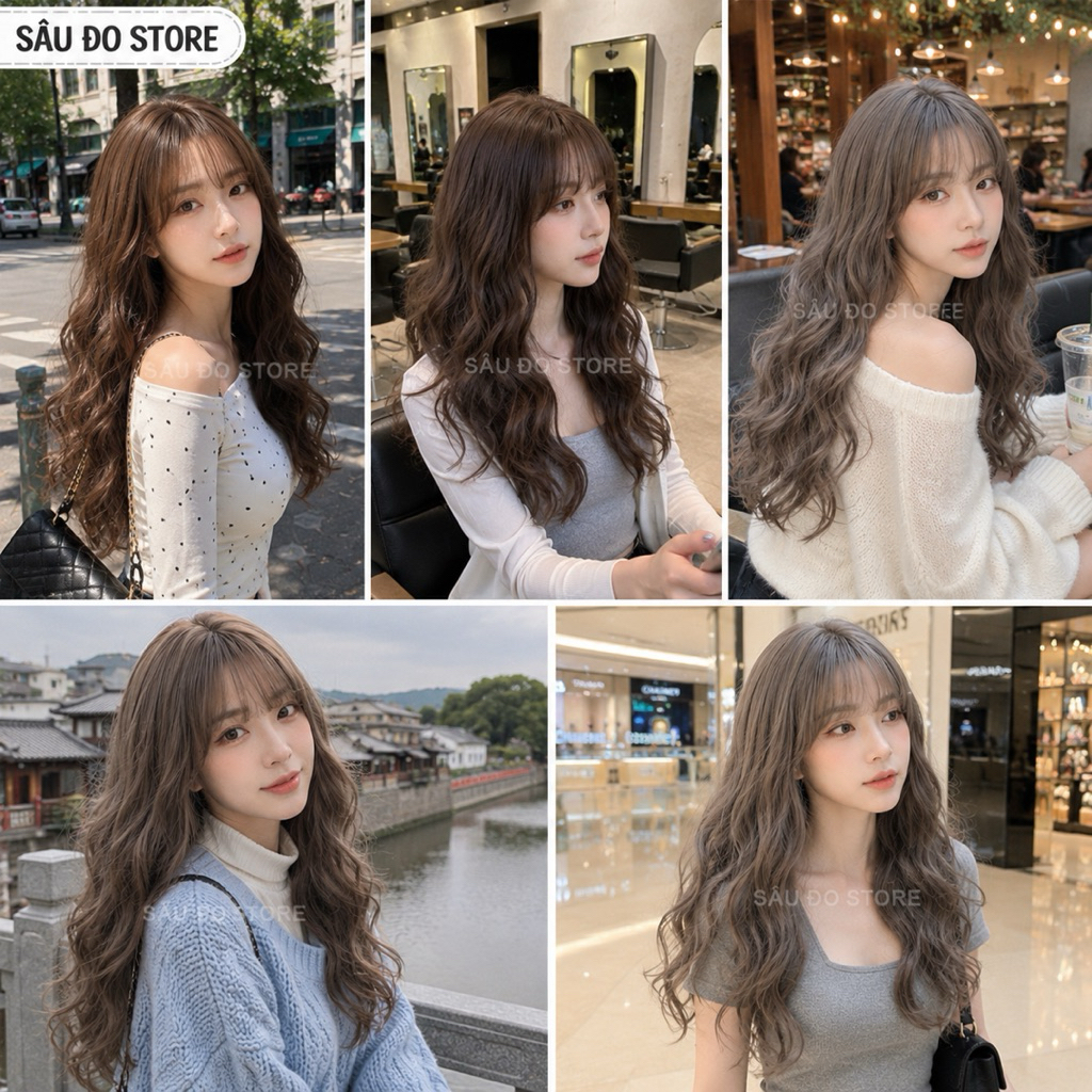 [CLIP, ẢNH THẬT] BỘ XOĂN ĐUÔI ĐIỆU ĐÀ TÓC GIẢ NỮ TẶNG LƯỚI TRÙM SÂU ĐO STORE