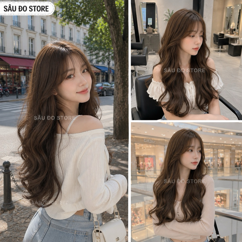 [TẶNG LƯỚI TRÙM] TÓC GIẢ BỘ XOĂN DÀI 55-60CM LƯỚI HOA HÀNG CÓ SẴN SỈ TOÀN QUỐC