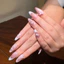 Móng giả gắn keo, nailbox mắt mèo màu hồng đính nơ chấm dễ thương giá rẻ tự dán tại nhà LEUBOX
