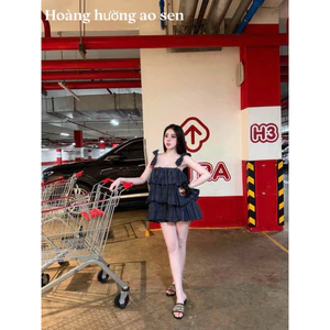 Set áo vai nơ tầng kèm quần Sz: SM