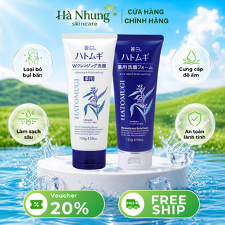 Sữa Rửa Mặt Hatomugi Ý Dĩ Trắng Da, Dưỡng Ẩm Cleansing Facial Foam 130g/170g Nhật Bản