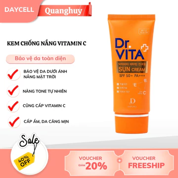 Kem chống nắng dược mỹ phẩm nâng tone, giảm nếp nhăn, dưỡng trắng da Daycell Dr.Vita Spf50/PA++++, Hàn Quốc