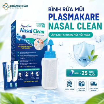 Bình Rửa Mũi PlasmaKare Nasal Clean - Vệ Sinh Mũi Xoang, Hỗ Trợ Làm Sạch Mũi, Bình + 25 Gói Muối