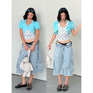 Bon Bon Croptop - Remmus | Áo khoác cổ sơ mi tay bồng đính nút kim loại (không kèm áo trong) - BST ACID CANDY