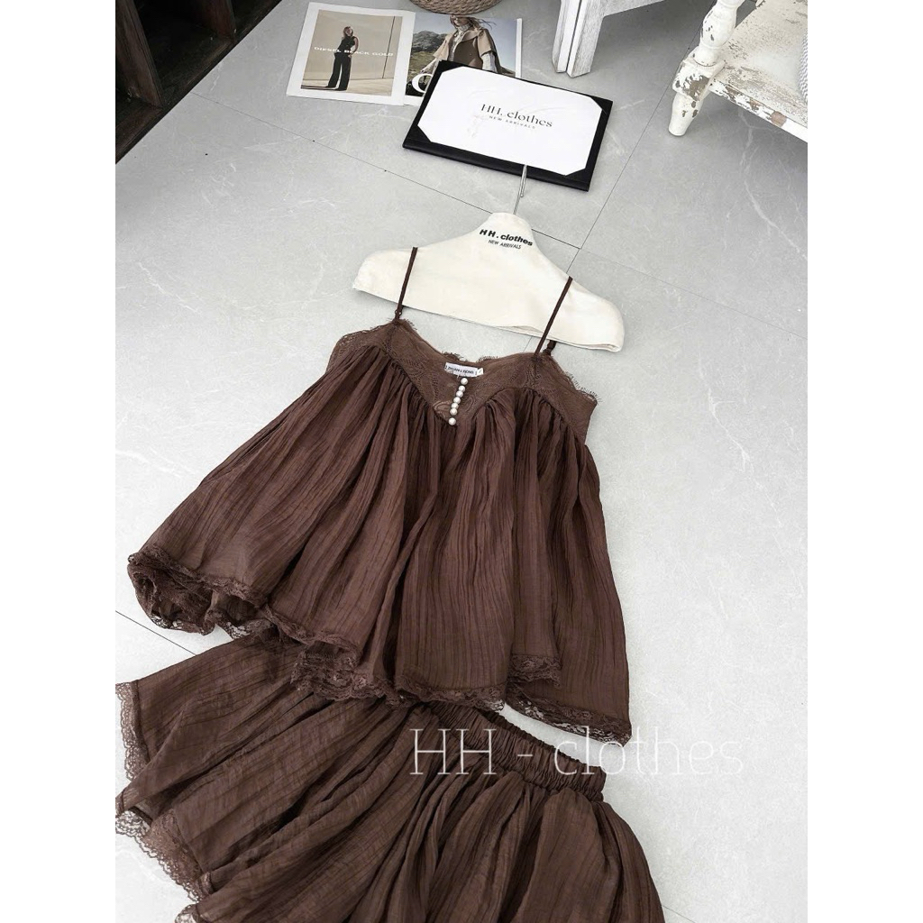 Set áo 2s viền phối chân váy dáng ngắn duyên dáng dành cho nữ( 2 hôm có  hàng )