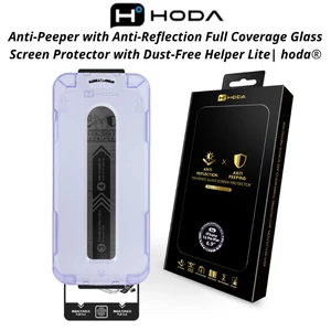 Kính Cường Lực Hoda 2in1 Chống Chói AR + Chống Nhìn Trộm AP Cho iPhone 15-18 Series - Khung Tự Dán Lấy Bụi