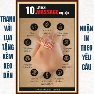 Tranh trang trí spa dưỡng sinh, decor gội đầu dưỡng sinh, tranh ngâm chân thảo dược in trên vải lụa (tặng kèm keo dán)