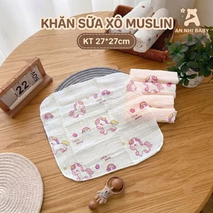 Set [10/20] Khăn Sữa Xô Muslin 2 Lớp Cho Bé Sơ Sinh An Nhi Baby - Kháng Khuẩn Tự Nhiên