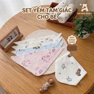 Yếm Tam Giác Cho Bé Xô Muslin Cao Cấp An Nhi Baby - Khăn Yếm Ăn Dặm 4 Lớp Siêu Thấm Hút, Mềm Mại Cho Trẻ em