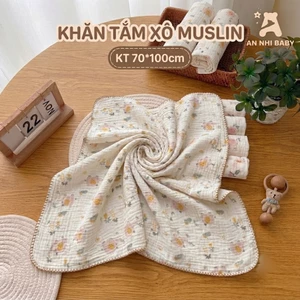 Khăn Tắm Xô Muslin 2 Lớp Cho Bé An Nhi Baby - Kích Thước 70x100cm, 95x95cm (Nhiều Họa Tiết)