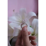 [Bạc S925] Nhẫn nữ hoàng đài hoa sen kiểu xoàn đính đá CZ xi bạch kim cao cấp -NN001| Kim Hiền Jewelry Trang sức bạc ý — ảnh 2