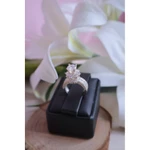 [Bạc S925] Nhẫn nữ hoàng đài hoa sen kiểu xoàn đính đá CZ xi bạch kim cao cấp -NN001| Kim Hiền Jewelry Trang sức bạc ý — ảnh 6