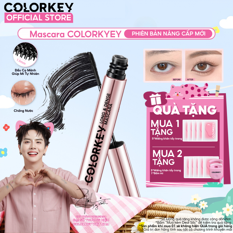 Mascara COLORKEY Hỗ Trợ Giúp Mi Dài Và Tơi, Tạo Cảm Giác Tự Nhiên, Nhanh Khô, Không Lem Trôi