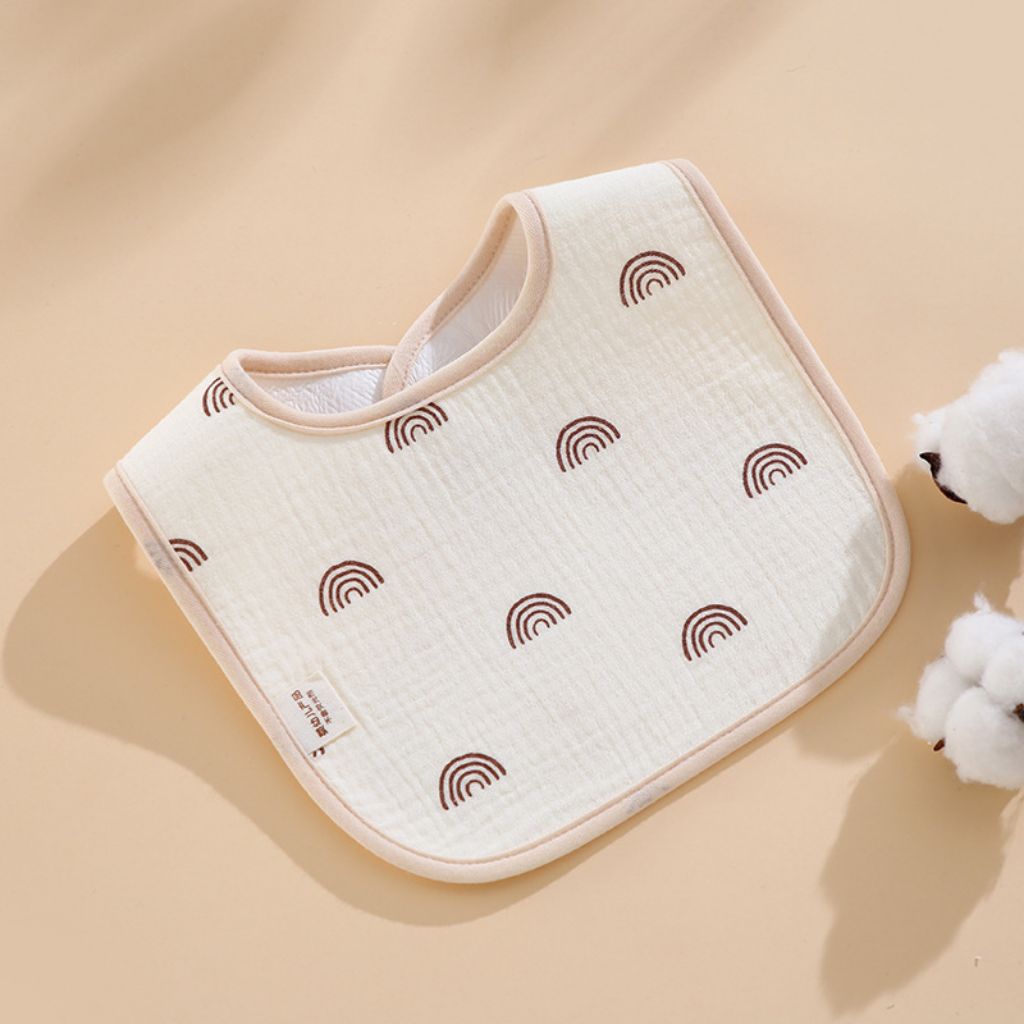 [Combo3/5] Yếm Xô Muslin Chống Thấm Cho Bé Sơ Sinh , Yếm Tròn Chữ U Họa Tiết Hàn Quốc  - An Nhi Baby