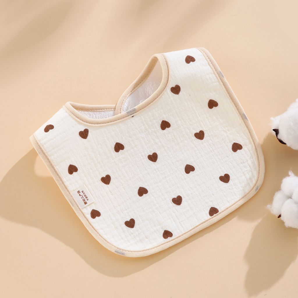 [Combo3/5] Yếm Xô Muslin Chống Thấm Cho Bé Sơ Sinh , Yếm Tròn Chữ U Họa Tiết Hàn Quốc  - An Nhi Baby