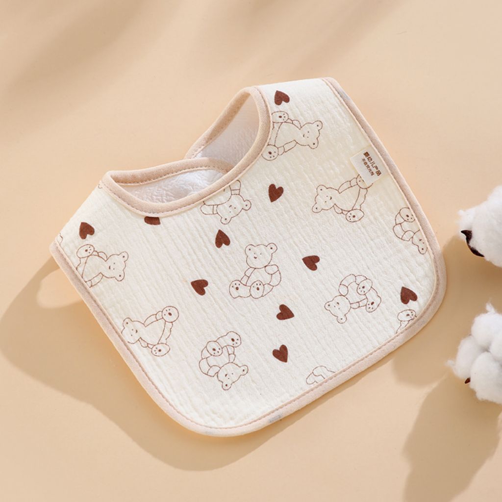 [Combo3/5] Yếm Xô Muslin Chống Thấm Cho Bé Sơ Sinh , Yếm Tròn Chữ U Họa Tiết Hàn Quốc  - An Nhi Baby