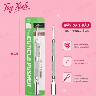 Cây Đẩy Da Chết Inox 2 Đầu Tay Xinh – Dụng Cụ Đẩy Da, Cạo Gel, Vệ Sinh Viền Móng Chuyên Nghiệp
