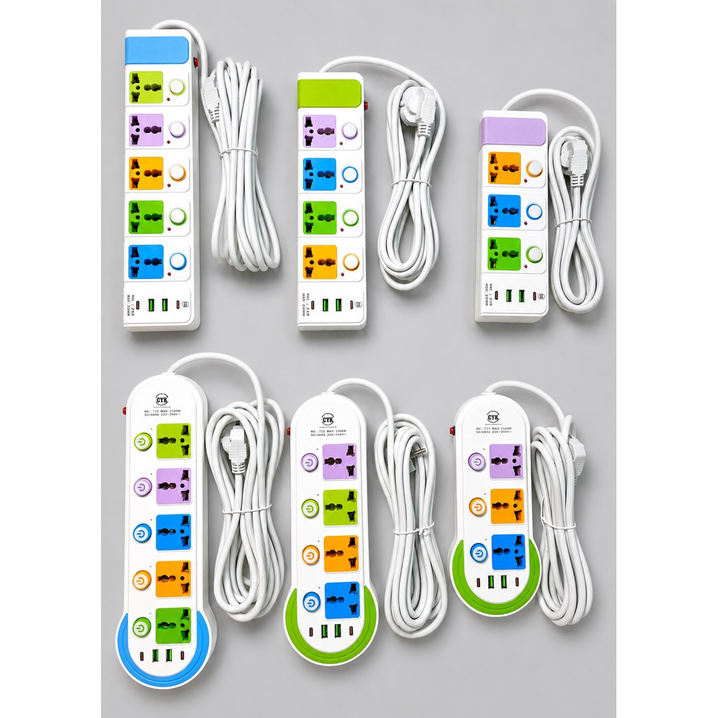 Ổ cắm điện đa năng 3 lỗ có công tắc độc lập kèm cổng sạc USB/Type-C (Mã: 318)