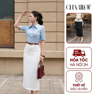 Chân Váy Dài Nữ Ôm Dáng Có Lót Lụa Mango Hàn Thiết kế Charllot Co Giãn Ít Nhăn Khóa Trước Tôn Dáng