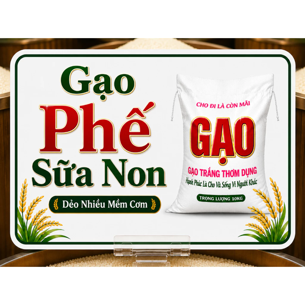 10Kg Gạo Phé Sữa Non Mới Dẻo Nhiều Mềm Cơm
