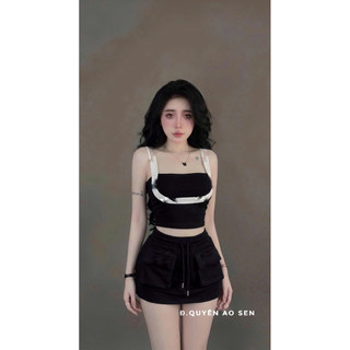 SET ÁO PHỐI VIỀN MIX CHÂN VÁY TÚI HỘP HOT HIT