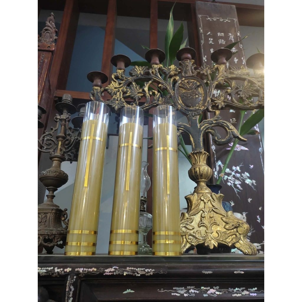 Bee Light - Nến Sáp Ong Nguyên Chất 100%, PV Thờ Phụng Công Giáo, Trang Trí Bàn Thờ Cao Cấp. KT: 25cm*5cm*475g*95h cháy