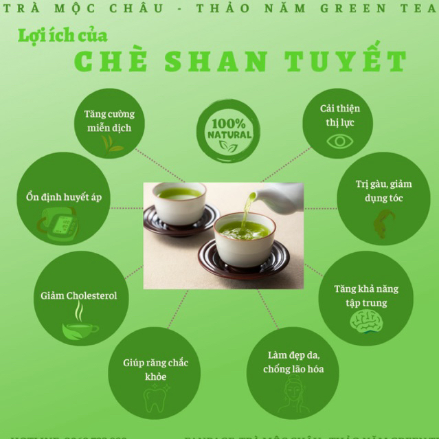 Trà Xanh Mộc Châu Loại Đặc Biệt. 200gr Chè Xanh Hương Vị Thơm - Nước Xanh - Đậm Vị