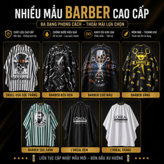 Áo Choàng Cắt Tóc Chuyên Dụng Cho Salon,Khăn Choàng Cắt Tóc Vải Cao Cấp,Áo Cắt Có Khuy Cài Linh Hoạt