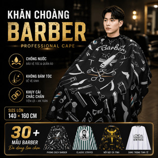 Áo Choàng Cắt Tóc Chuyên Dụng Cho Salon,Khăn Choàng Cắt Tóc Vải Cao Cấp,Áo Cắt Có Khuy Cài Linh Hoạt