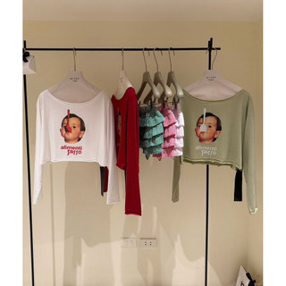 Áo Thun Croptop Dài Tay Hình Cậu Bé QC