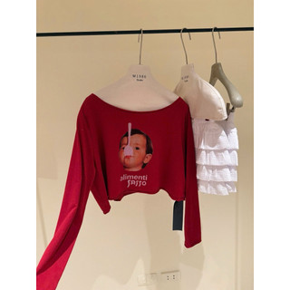 Áo Thun Croptop Dài Tay Hình Cậu Bé QC
