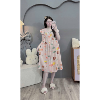 VÁY BẦU - LANH CỔ VUÔNG CÁNH TIÊN CÚC NGỌC DỄ MẶC - 12 Màu