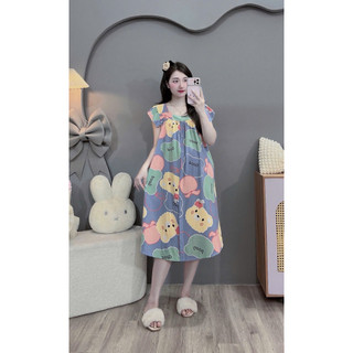 VÁY BẦU - LANH CỔ VUÔNG CÁNH TIÊN CÚC NGỌC DỄ MẶC - 12 Màu