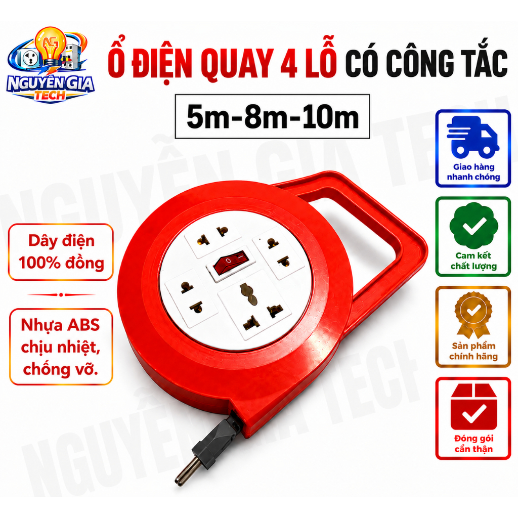 🎁 HOT HOT 🎁 Ổ ĐIỆN QUAY 4 LỖ DI ĐỘNG CÓ CÔNG TẮC