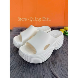 Dép Bánh Mì Nữ Đế 6cm EVA Siêu Nhẹ, Quai Ngang & Xỏ Ngón, Chống Trơn Tăng Chiều Cao, Form Chuẩn, Hàng Quảng Châu Loại 1
