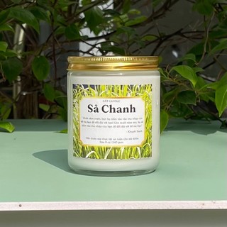 Nến Thơm Cao Cấp - Nến Thơm Handmade Không Khói Hương Sả Chanh Sáp Thực Vật Lành Tính - Nến Thơm Quà Tặng - Cát Candle