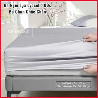 🍃SANG XỊN🍃Ga Nệm Lụa Lyocell 100s Cao Cấp Mềm Mịn, Thoáng Mát - Drap Bọc Bo Chun - Chăn Ga Sỉ HCM