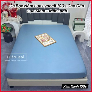 🍃SANG XỊN🍃Ga Nệm Lụa Lyocell 100s Cao Cấp Mềm Mịn, Thoáng Mát - Drap Bọc Bo Chun - Chăn Ga Sỉ HCM