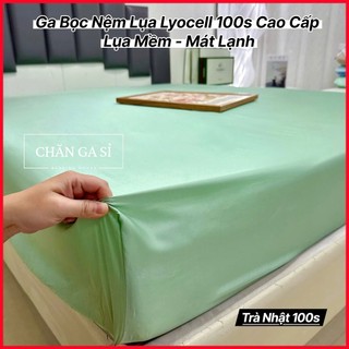 🍃THOÁNG MÁT🍃Ga Nệm Lụa Lyocell 100s Cao Cấp Mềm Mại, Thoáng Mát - Drap Bọc Bo Chun - Chăn Ga Sỉ HCM