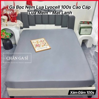 🍃SANG XỊN🍃Ga Nệm Lụa Lyocell 100s Cao Cấp Mềm Mịn, Thoáng Mát - Drap Bọc Bo Chun - Chăn Ga Sỉ HCM