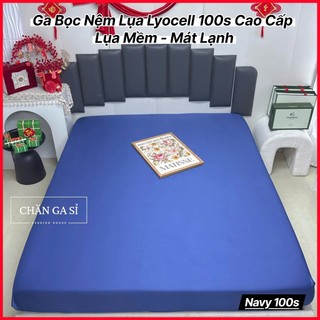🍃SANG XỊN🍃Ga Nệm Lụa Lyocell 100s Cao Cấp Mềm Mịn, Thoáng Mát - Drap Bọc Bo Chun - Chăn Ga Sỉ HCM