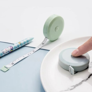 Cuộn Thước Dây Đo Eo, Chiều Cao, Đồ Đạc Mini Thu Rút Tự Động Hộp Tròn 1.5 Mét