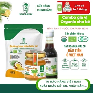 Nước Tương & Mật Hoa Dừa & Đường hoa dừa hữu cơ Sokfarm - Cho bé từ 8 tháng