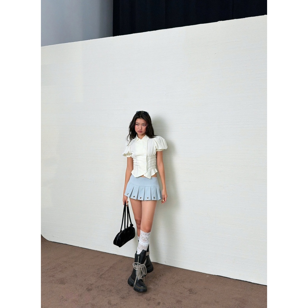 Eyelet Pleated Mini Skirt - Remmus | Chân váy xếp ly có quần bảo hộ - BST ACID CANDY